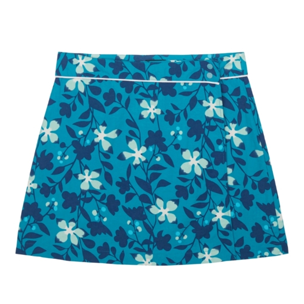 Patagonia Worn Wear Button Out Boardie Little Bayberry Gypsy Blue Wrap Skirt Sz8